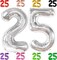 Silver 25 Balloon Numbers - 40 Inch | Silver Mylar Foil BalloonFor 25th happy Birthday Decorations | 25th Anniversary Decorations | Birthday Party Decoration